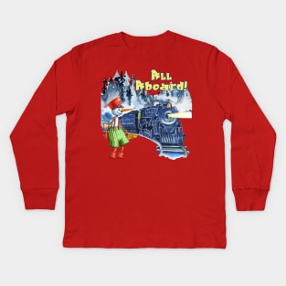 All Aboard the Polar Express Kids Long Sleeve T-Shirt